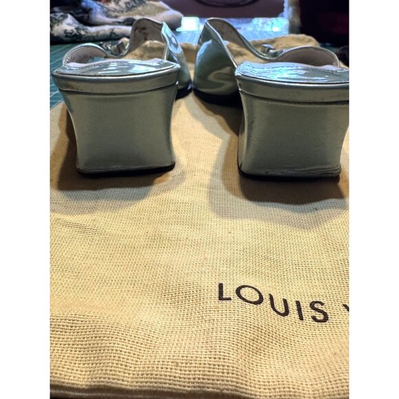 Louis Vuitton Ciabattine Green Slide Mules Womens Shoes Size 39 Leather Open Toe - Picture 4 of 4